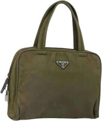 Prada Pre-owned Handbags, female, Green, Size: ONE SIZE Pre-owned Vintage Nylon Handbag