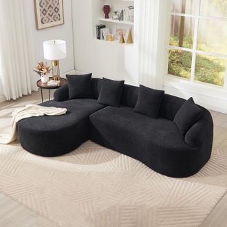 STILVORA Sof&aacute; Modular Curvo - Chaise Longue Izquierda + Sof&aacute; De 2 Plazas En Forma De L, Tapizado En Chenilla, No Requiere Montaje, C&oacute;modo Y Elegante Para Sal&oacute;n