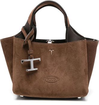 Tod's T Timeless Bag - Dames - Handtassen - Bruin - ONE Size - Su&egrave;de - Tassen