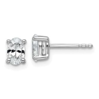 Diamond2Deal 14k Gold 3/4 ct Oval Lab Grown Diamond Stud Earrings VS Clarity, D-E Color