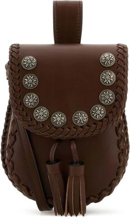 Prada Borsa a tracolla in pelle - Marrone