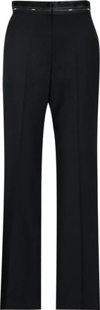 Msgm Broeken - Dames - Straight fit broeken - Zwart - L - Wol - Broeken