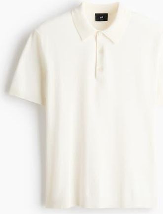 H&M Regular Fit Polo Shirt in Cream at Nordstrom, Size Xx-Large
