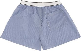 Sporty & Rich Striped Cotton Shorts - Blue