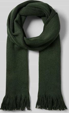 Christian Berg Schal aus Woll-Mix mit Fransen in Dunkelgruen, Größe 1