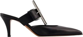 Alexander McQueen Leather heels - Dames - Muiltjes - Zwart - 38 EU - Schoenen