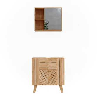 Vicco Conjunto De Muebles De Ba&ntilde;o Lucie, Bamb&uacute;, 2 Partes, Vicco