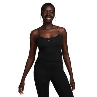 Nike Dames Logo Spaghettiband Camisole (Zwart)