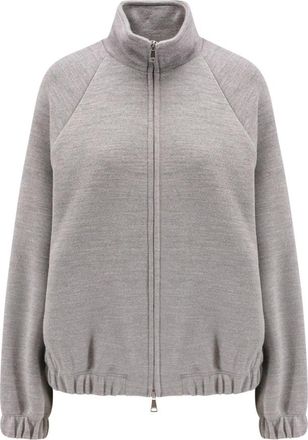 Max Mara Frine Oversize Sweatshirt - Dames - Vesten met rits - Grijs - M - Katoen - Hoodies & sweatvesten
