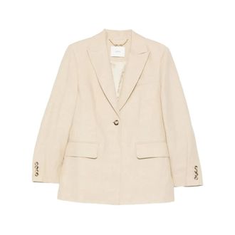 Joseph Joseph, Blazers, female, Beige, Size: 2XS Single-Breasted Linen Blazer