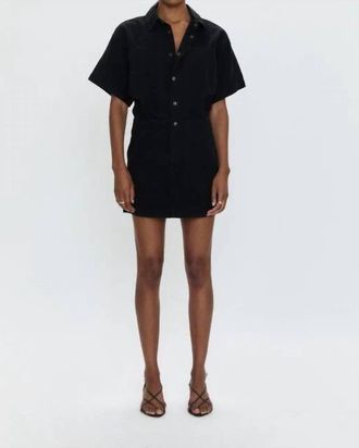 Pistola Denim Tully Mini Button Down Dress In Fade To Black