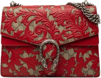 Gucci Vintage, unisex, Rood, ONE Size, Leer, Pre-owned Arabesque Dionysus Schoudertas