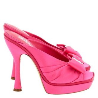 Ferragamo Lydie Platform Satin Sandals, Size 7 C