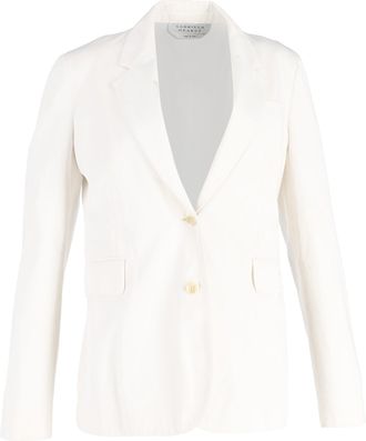 Gabriela Hearst Single-Breasted Blazer in White Wool