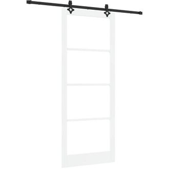 vidaXL Puerta Corrediza Orkdal Blanco 93 X 232 Cm Madera Y Metal Vidaxl