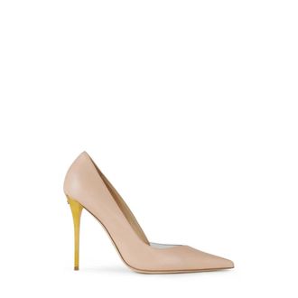 Elisabetta Franchi Schoenen, Dames, Beige, 39 1/2 EU, Leer, Elegante Pumps met Uitgesneden Details
