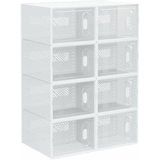 HOMCOM Homcom - Armario Modular De Pl&aacute;stico Cajas De Zapatos Talla De 43 Con 18 Cubos Puertas Magn&eacute;ticas Muble Organizador Para Entrada Pasillo Dormitorio 25