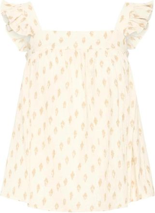 Ichi Ikat Blouse - Dames - Blouses - Beige - 2XL - Su&egrave;de - Overhemden