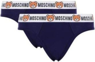Moschino Cotton Stretch Brief 2-Pack - Heren - Onderbroek - Blauw - XS - Katoen - Ondergoed