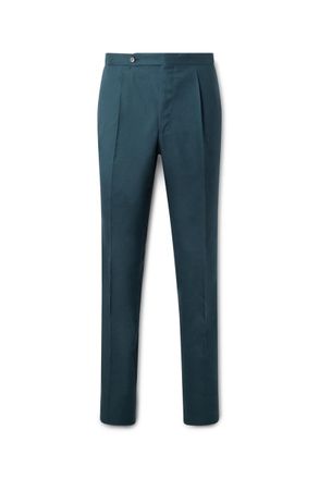 De Petrillo Straight-Leg Wool and Silk-Blend Suit Trousers