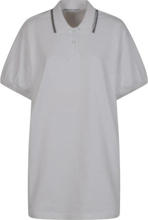 Alexander Wang Relaxed Polo Katoenen Minijurk - Dames - Korte kleedjes - Wit - M - Katoen - Kleedjes