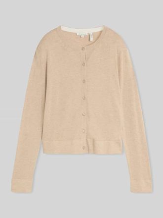 Tom Tailor Regular Fit Strickjacke aus Baumwoll-Mix mit Seiden-Anteil in Weiss, Gr&ouml;&szlig;e XXXL