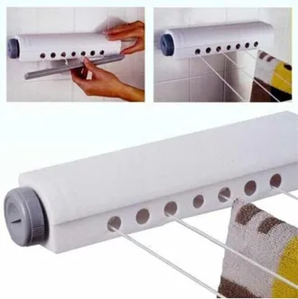 Trade Shop Trade Shop - Tendedero Automatico Extensible Pared Hasta 14 Metros