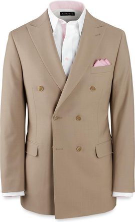 Paul Fredrick Wool Stretch Bengaline Peak Lapel Suit Jacket