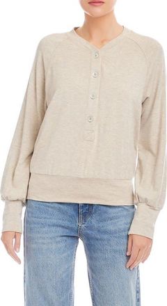 Fifteen Twenty Mara Henley Top in Oatmeal at Nordstrom, Size X-Small