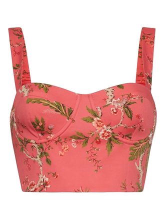 Cara Cara Claudine floral-print zip-front top - women - Cotton - 2 - Pink