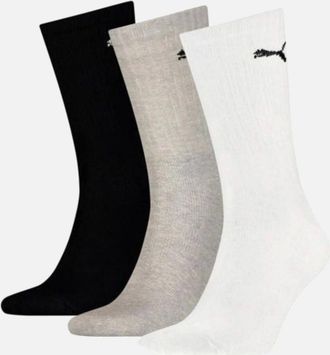 Puma Mens 3-Pack Sports Socks, Black/White/Grey - Size: 9/9.5/10/10.5/11/11.5/12