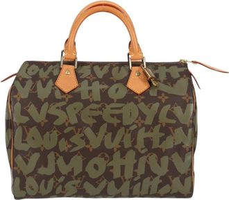 Louis Vuitton Speedy 30 Khaki Canvas Handbag (Pre-Owned)