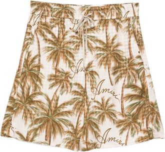 Amiri Palm-tree-print Logo-embroidered Shorts