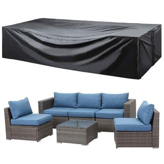 OEM Funda Oxford 210d Para Muebles De Jard&iacute;n, Funda Protectora De Tela, Impermeable, Con Cord&oacute;n Y Mosquet&oacute;n (320 X 160 X 71 Cm)