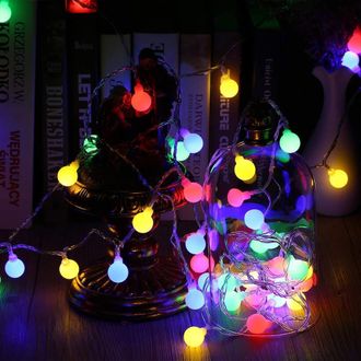 OEM Guirnalda De Luces Led De 31 V Y 20 M - 150 Bombillas De 2 Cm De Di&aacute;metro, Transformador Integrado, 8 Modos + Memoria, Mando A Distancia De 6 Botones