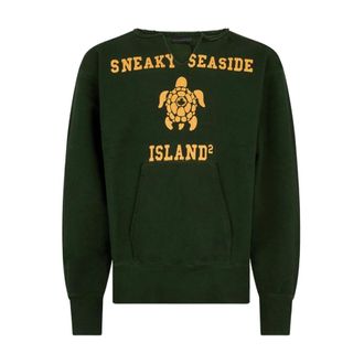 Dsquared2 Sweatshirts, male, Green, Size: XL Graphic Crew Neck Sweatshirt