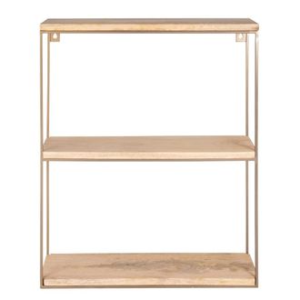 Maisons du monde Estanter&iacute;a de mango y metal dorado con 3 baldas