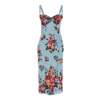 Dolce & Gabbana Mazzo di Fiori Print Midi Dress - female - Dolce & Gabbana - Midi Dresses - Multicolor - L - Dresses