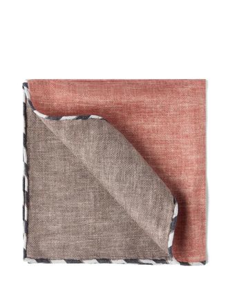 Brunello Cucinelli Zijden pochet met gestreepte afwerking - Rood