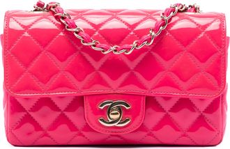 Chanel Tweedehands Mini Rectangular Classic Patent Enkel Flap