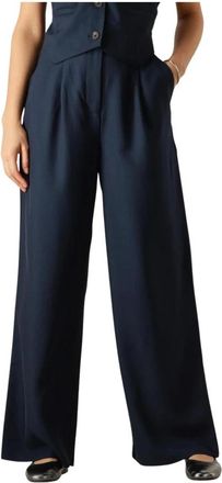 Modstr&ouml;m Wide Pants Galemd 2 - Dames - Wijde Broeken - Blauw - XS - Polyester - Broeken