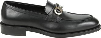 Ferragamo Schoenen, Heren, Zwart, 41 EU, Leer, Ornamented Gancini Loafers leren zool