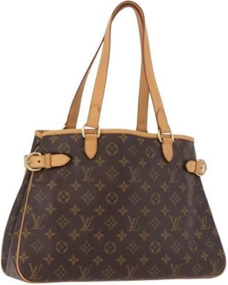 Louis Vuitton Pre-owned Monogram Canvas Tote Bag - Dames - Vintage Schoudertas - Bruin - ONE Size - Leer - Vintage