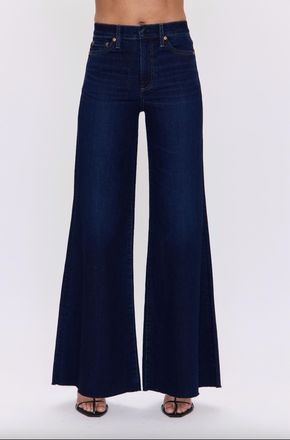 Pistola Denim Izzy Mid Rise Wide Leg Crop Jean In Tristesse