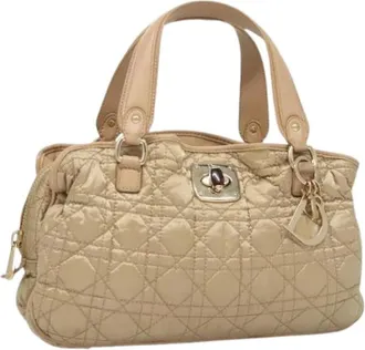 Dior Pre-owned Handbags, female, Beige, Size: ONE SIZE Pre-owned Vintage Nylon Hand Bag