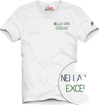 MC2 Saint Barth Portofino Excello 01N Emb - Heren - T-shirts - Wit - XL - Katoen - Tops