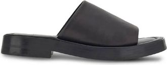 Ferragamo Giunone Leather Slide Sandals, Size 7