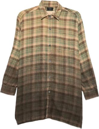 R13 Check-print Distressed-effect Shirt
