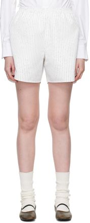 Recto Off-White Nep Stripe Shorts
