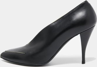 Pierre Hardy Black Leather V Neck Pointed Toe Pumps